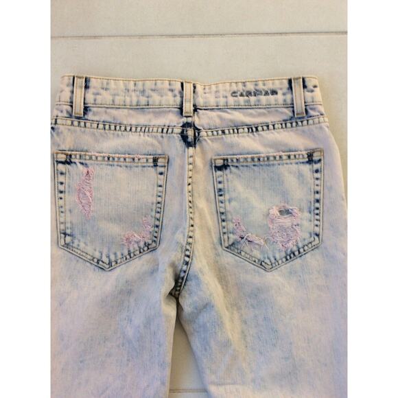 Carmar Denim Jeans Distressed High Waist Frayed Acid Wash - Picture 7 of 11